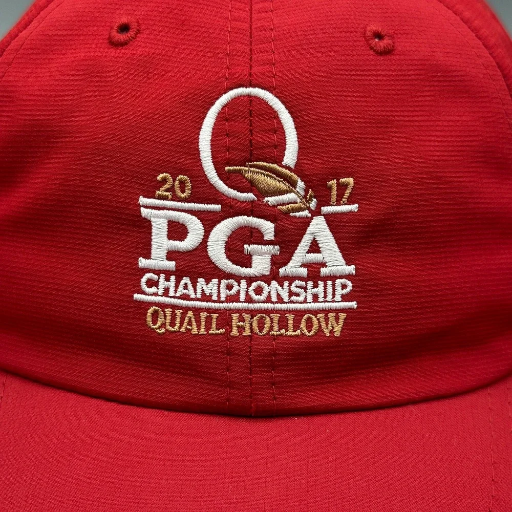 Quail Hollow Hat‎ PGA Championship 2017 Cap Adult Red Adjustable Ahead Classic